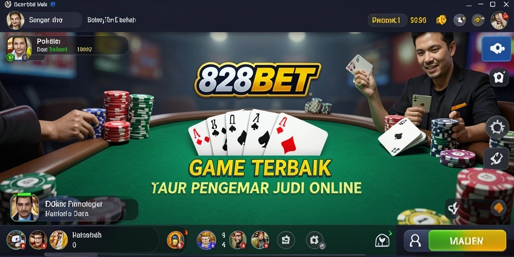 Tampilan gameplay Poker seru di 828BET dengan antarmuka yang menarik.