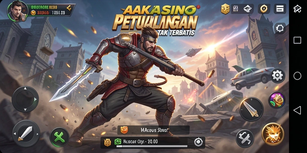 Tampilan aksi seru dalam gameplay AAKASINO.