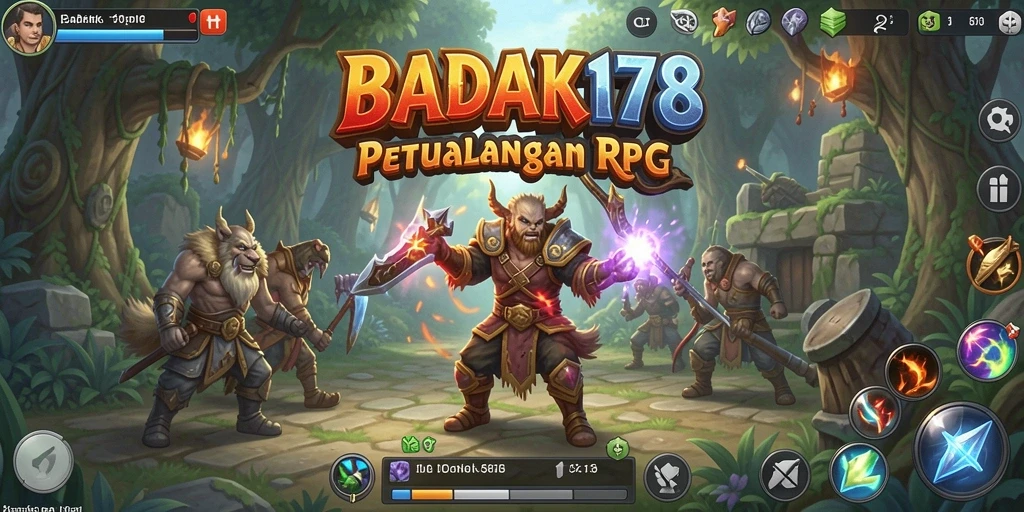 Screenshot BADAK178 menampilkan aksi pertempuran seru dalam dunia RPG.