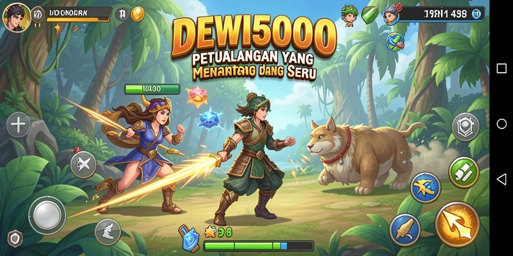 Tampilan gameplay seru DEWI5000 saat menjelajahi dunia petualangan.