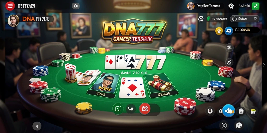 Screenshot gameplay Poker dari DNA777 yang menampilkan suasana pertandingan.