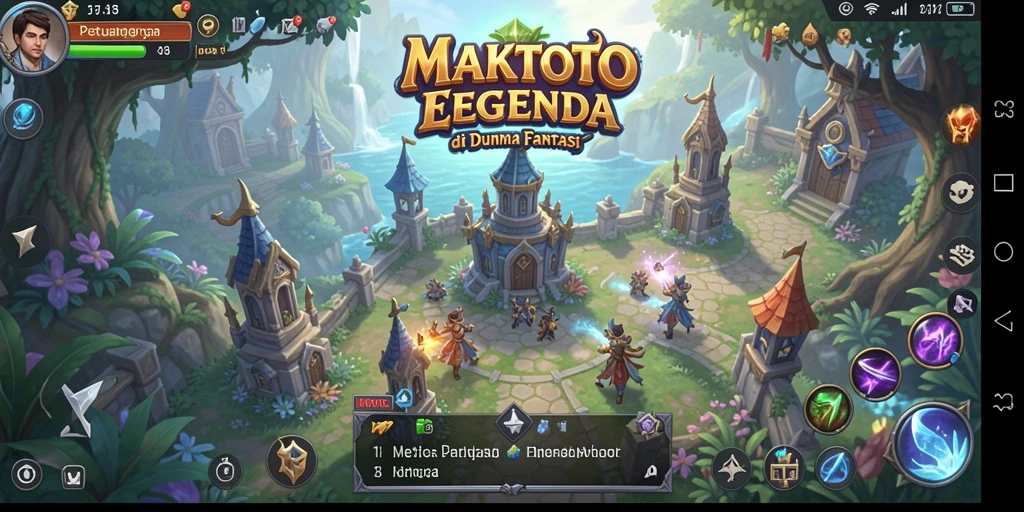 Screenshot gameplay MAKTOTO menampilkan pertarungan epik di dunia fantasi.