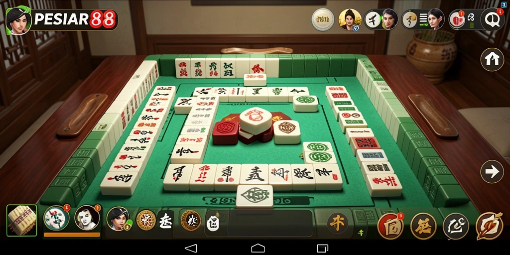 Tampilan gameplay menarik dari PESIAR88 yang menonjolkan Mahjong.
