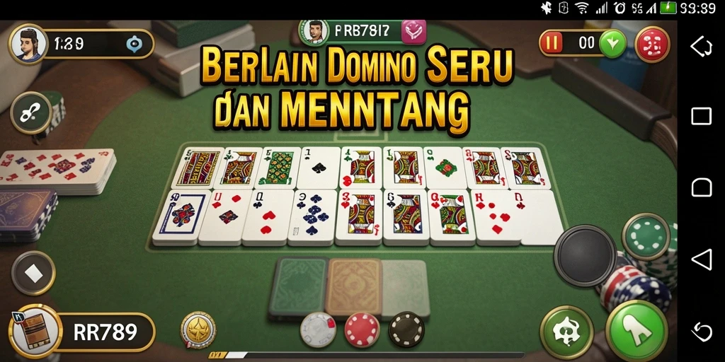 Screenshot menunjukkan gameplay seru RR789 di Domino.