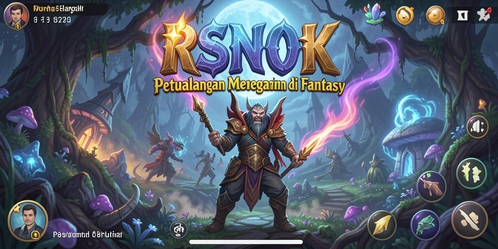 Tampilan gameplay RSNOK yang mendebarkan dalam lingkungan fantasi.