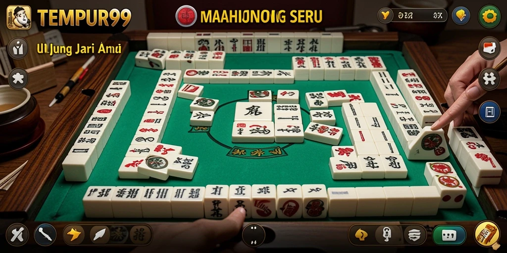 Screenshot menampilkan aksi seru gameplay Mahjong di TEMPUR99.
