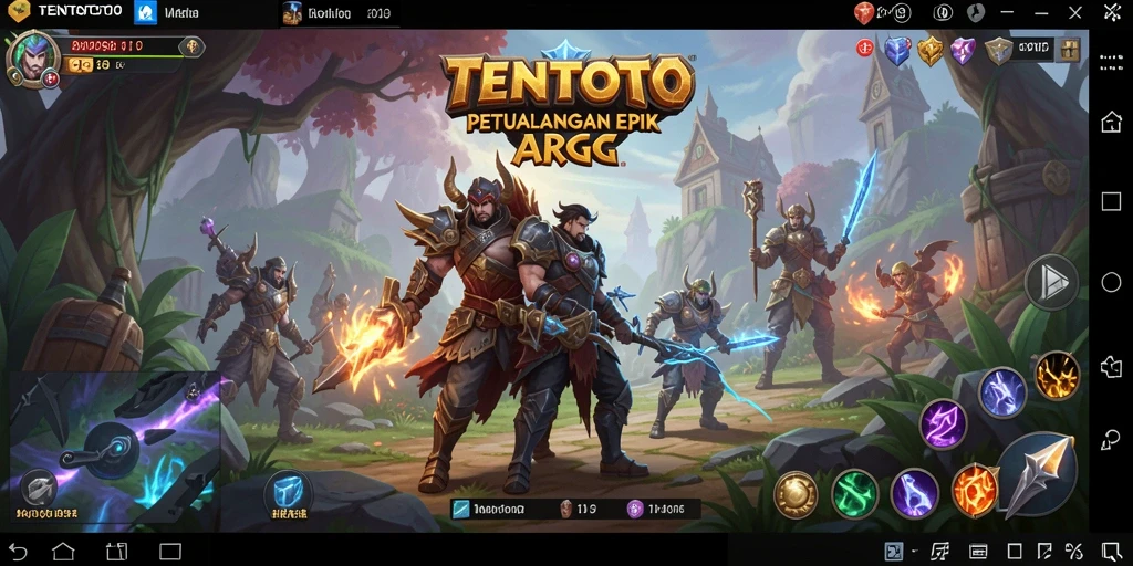 Tangkapan layar utama TENTOTO menunjukkan aksi gameplay ARPG yang seru.