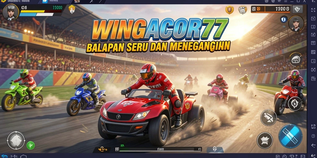 Tampilan gameplay balap yang mendebarkan di WINGACOR77.